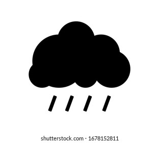 weather icon, clouds with rainfall vector isolated on white