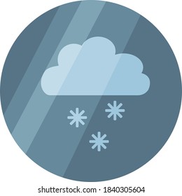 Weather icon with clouds and snowflakes on transparent background