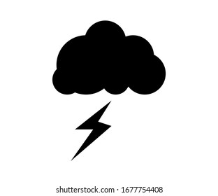 weather icon, clouds and storm vector isolated on white.