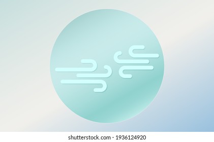 Weather icon of cold wind. Cartoon colorfull art vector illustration. Sticky symbol of forecast. Meteorological infographics sign. Web icon vector design. EPS10.