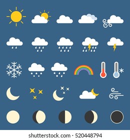 Weather Icon Collection Flat Design Stock Vector (Royalty Free ...