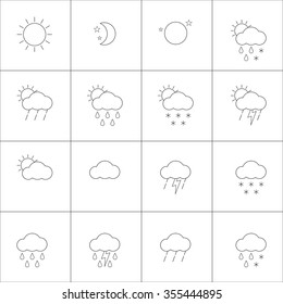 Weather icon collection, vector