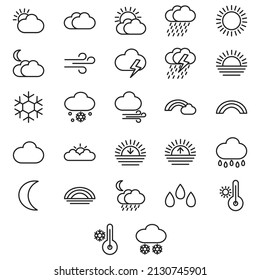 Weather icon collection, white color background