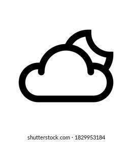 Concepto de icono meteorológico. Ilustración vectorial de noche nublada con nube y luna