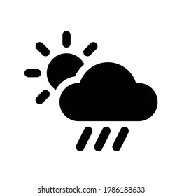 Weather icon. contain sun, cloud and rain
