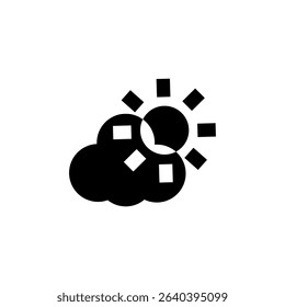 Weather icon depicting a partially sunny day with clouds in a clear design