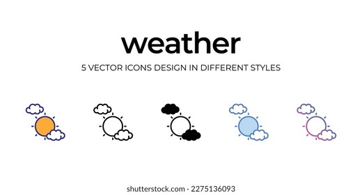 diseño de iconos meteorológicos en estilo Cinco con estilo de salto editable. Línea, Sólido, Línea plana, Color de tono Duo y Línea de degradado de color. Adecuado para diseño de páginas Web, aplicaciones móviles, UI, UX y GUI.