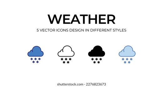 weather Icon Design in Five style with Editable Stroke. Line, Solid, Flat Line, Duo Tone Color, and Color Gradient Line. Suitable for Web Page, Mobile App, UI, UX and GUI design.