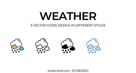 diseño de iconos meteorológicos en estilo Cinco con estilo de salto editable. Línea, Sólido, Línea plana, Color de tono Duo y Línea de degradado de color. Adecuado para diseño de páginas Web, aplicaciones móviles, UI, UX y GUI.