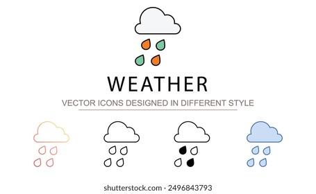 Weather icon design with white background stock illustration