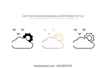 Weather icon design with white background stock illustration