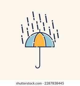 the weather icon design will rain, the icon illustration is ready for an umbrella before it rains.