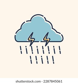 weather icon design will thunder rain