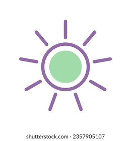 Weather icon duotone purple green summer beach illustration vector element and symbol perfect.