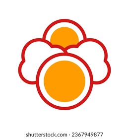 Weather icon duotone yellow red summer beach illustration vector element and symbol perfect.