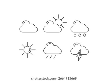 weather icon. editable stroke icon isolated on transparent background