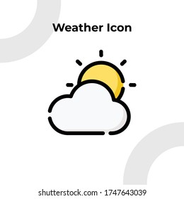 Weather Icon with Filled Outline Style, Vector Editable