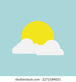 Icono del tiempo. Predicción meteorológica. Cielo de nubes. Establecer. Ilustración vectorial.