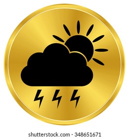 weather icon - gold vector icon