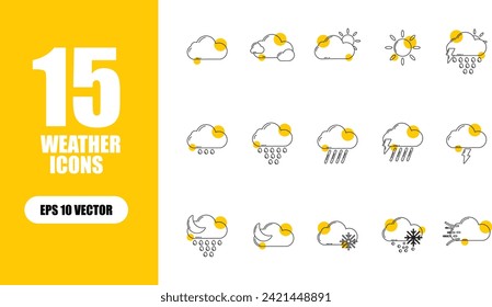 Weather Icon Illustration Collection Set