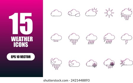 Weather Icon Illustration Collection Set