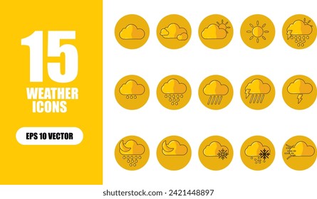 Weather Icon Illustration Collection Set