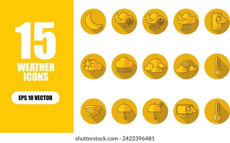 Weather Icon Illustration Collection Set