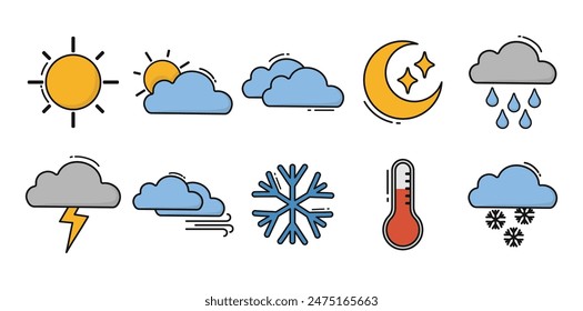 Weather Icon Illustration Set Collection