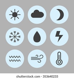 Weather icon isolated . vector illustration of weather on blue background