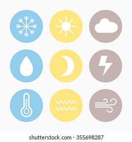 Weather icon isolated. vector illustration of weather on colored background. symbols and signs of weather