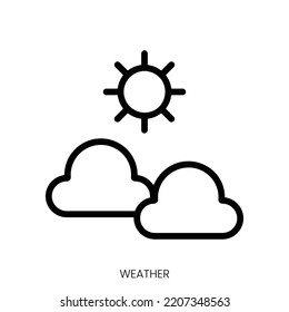 Weather Icon. Line Art Style Design Isolated On White Background