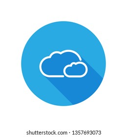 Weather icon with long shadow, clouds, day, cloudy