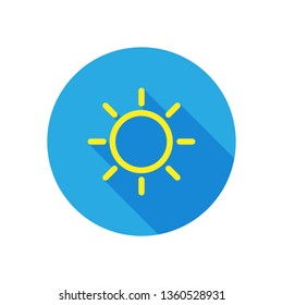 Weather icon with long shadow, sun, day, sunrise