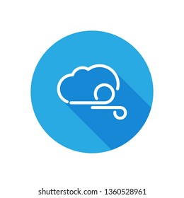 Weather icon with long shadow, wind, day, storm