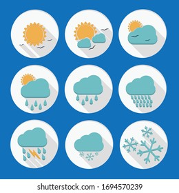 Weather icon. Meteorology flat set. Weather infographic image