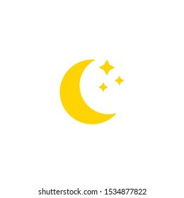 Weather icon, moon, flat simple design. Vector isolated illustration. Can be using for posters, leaflets, banners, web design or mobile app.