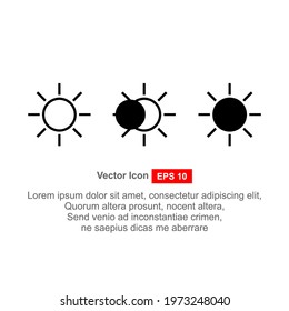 Weather icon. Moon and sun. Circle button on white background. Vector 