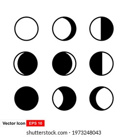Weather icon. Moon and sun. Circle button on white background. Vector 