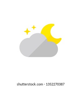 Weather icon / night  ( moon and cloud ) 