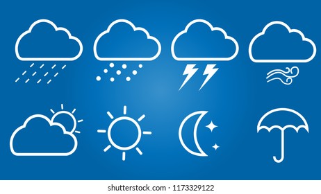 
Weather icon on a blue background. White border around the object.
Vector illustration flat design. 