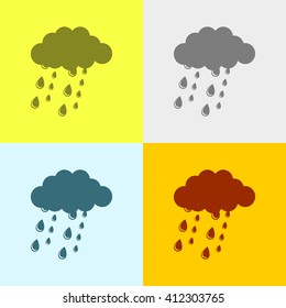 Weather Icon on Four Different Backgrounds. Eps-10.