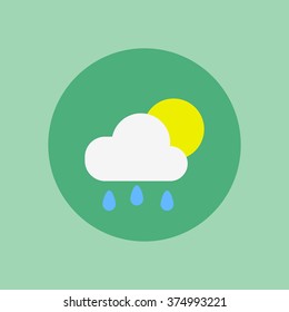 Weather Icon on the green background. Vector illustration