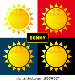 Weather Icon on multicolored background. Vector illustration