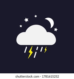 Wettersymbol auf Nachtvektorgrafik