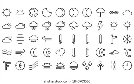 Weather icon pack. icons with minimalist concept line style. suitable for your project.Building icon pack. icons with minimalist concept line style. suitable for your project.