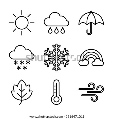 Weather icon pack with line style. Minimalist and simple vector icon