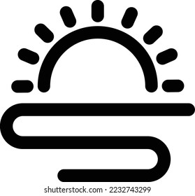 Paquete de iconos meteorológicos Sunset en el océano