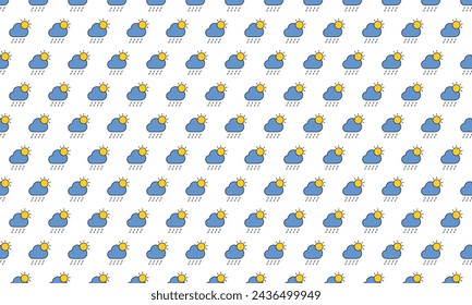 Wetter-Icon-Muster auf weißem Hintergrund. Vektorgrafik