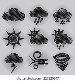 Weather Icon Pen Shading Effect Sets