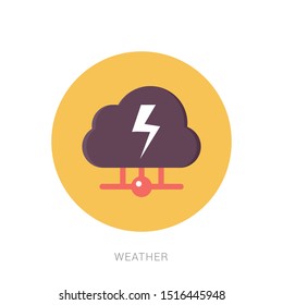 Weather Icon For Print, Web or Mobile App. Yellow theme concept
